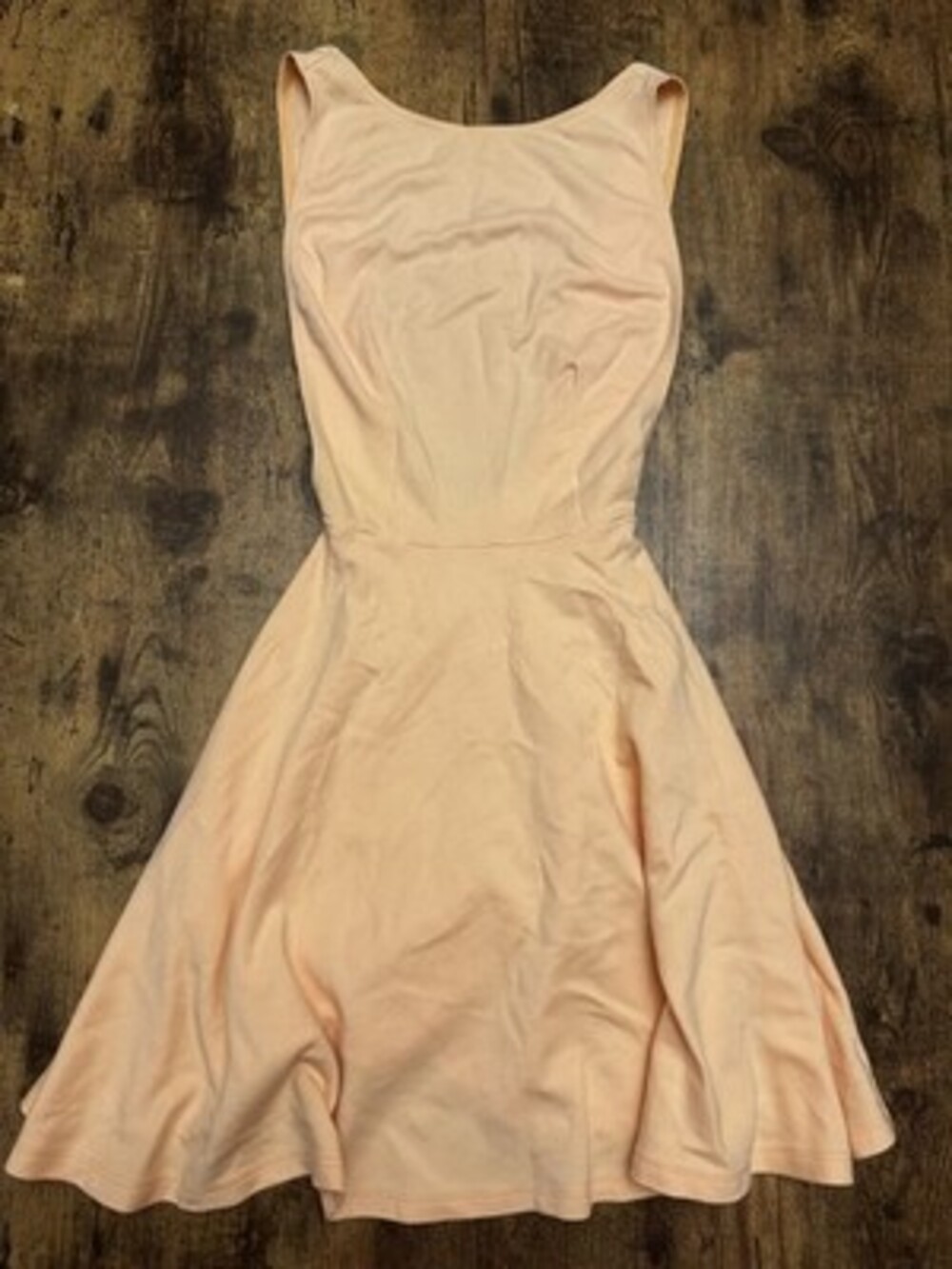 American Apparel Peach Pink Fit and Flare Skater Dress XS